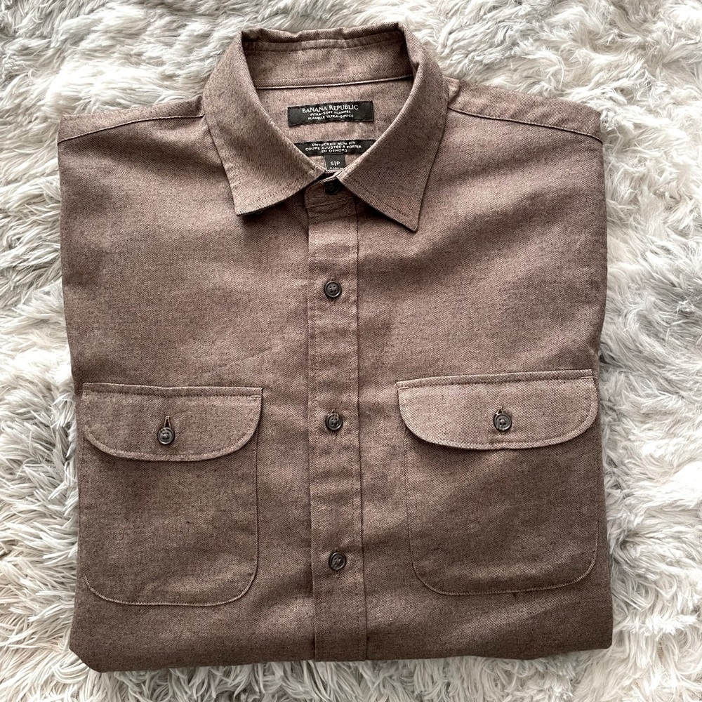 BR Ultra Soft Flannel Untucked Slim Fit Shirt. Size S.